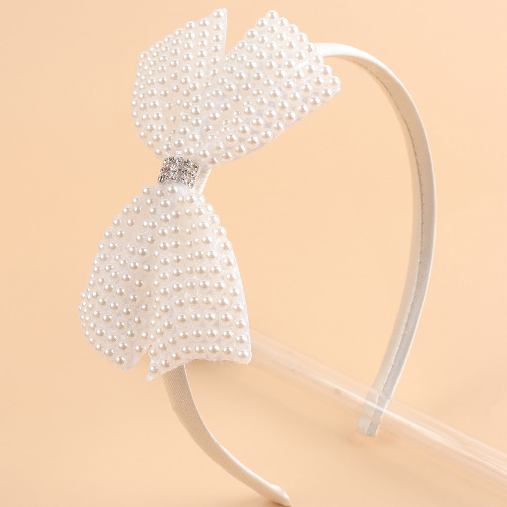 Pearl Bow Hair Clip Kids Side Clip
