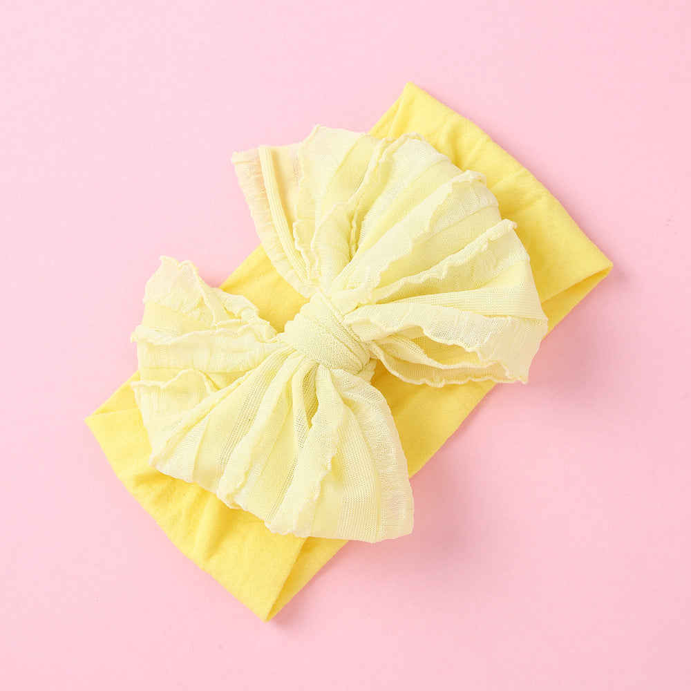 Kids Nylon Hair Band Bow Lace