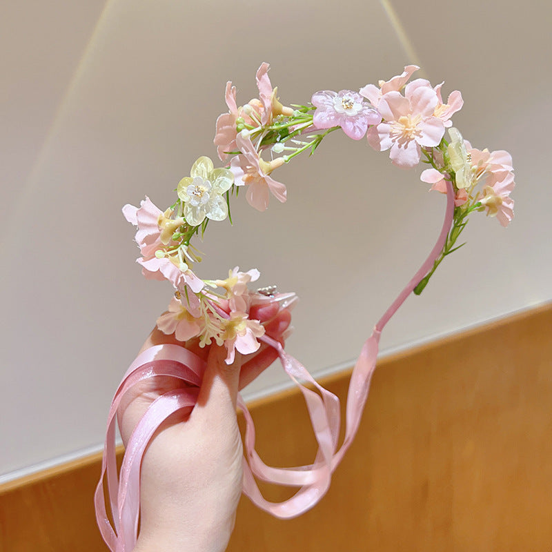 Kids Hair Accessory Girl Flower Pearl Head Accessory