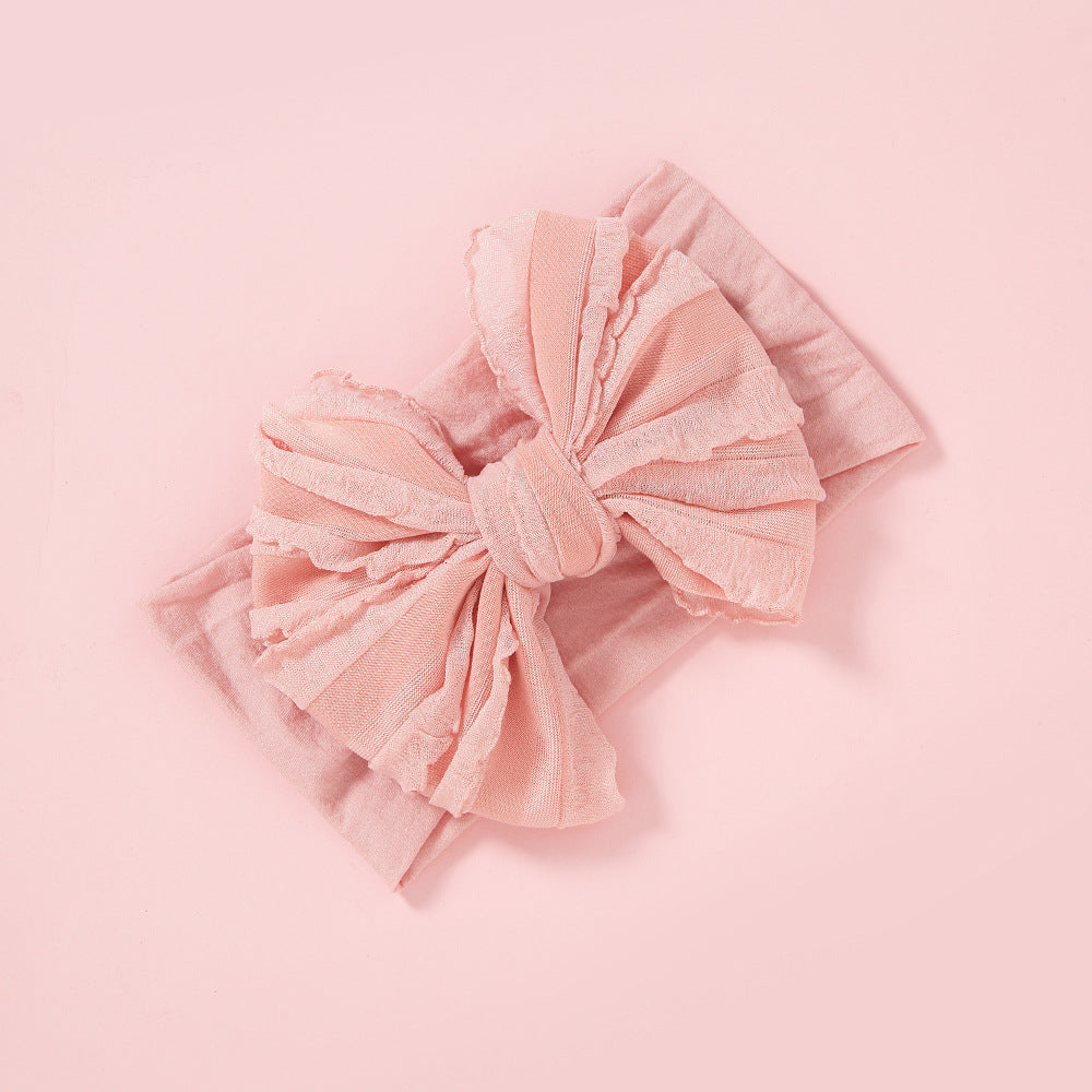 Kids Nylon Hair Band Bow Lace