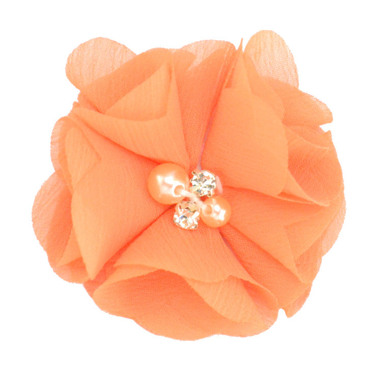 5.5 Pearl Crystal Fabric Flower DIY Kids Hair Clip Accessory 26