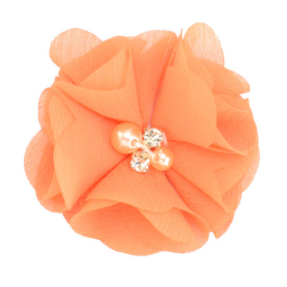 5.5 Pearl Crystal Fabric Flower DIY Kids Hair Clip Accessory 26