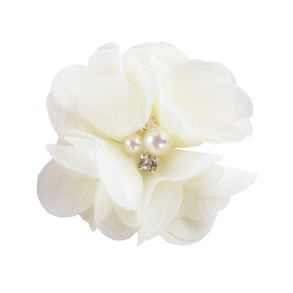 5.5 Pearl Crystal Fabric Flower DIY Kids Hair Clip Accessory 26
