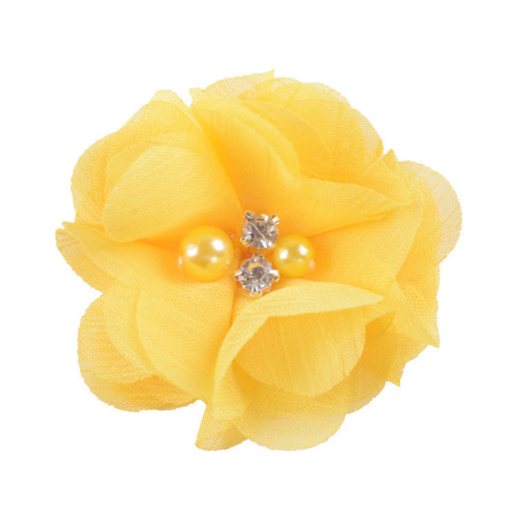 5.5 Pearl Crystal Fabric Flower DIY Kids Hair Clip Accessory 26