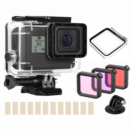 HONGDAK Action Camera Accessories for Gopro Hero 7 6 5 Black Kit with Waterproof Protective Housing Case Diving Filter Kit
