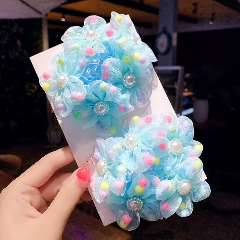 Kids Hair Accessory Cute Girl Hair Tie Flower Headband Elastic Band