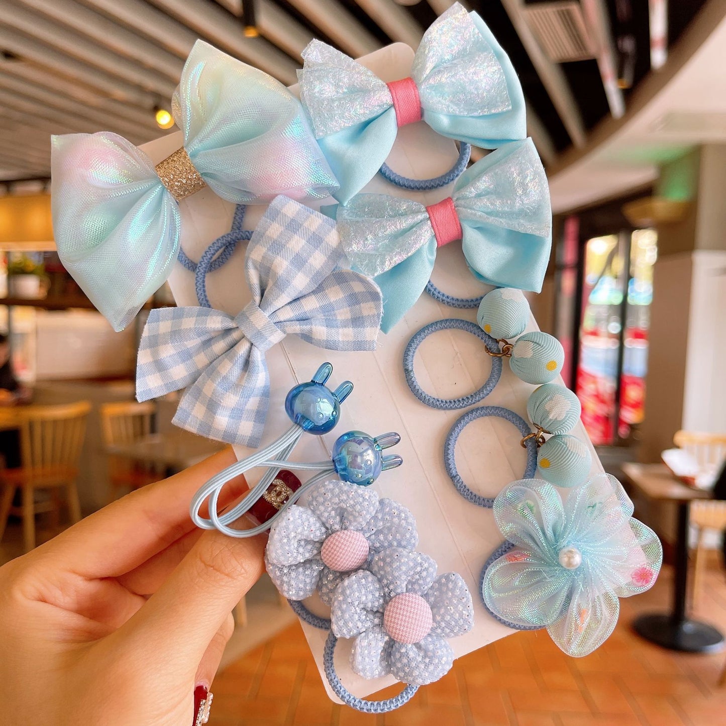 Kids Elastic Band Hair Tie Fabric Flower Bow Gentle on Hair Cute Hair Tie Head Accessory