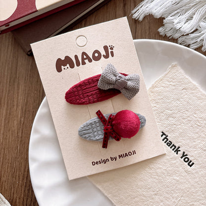 Kids Fabric Hairpin Bow Hair Clip Hair Accessory