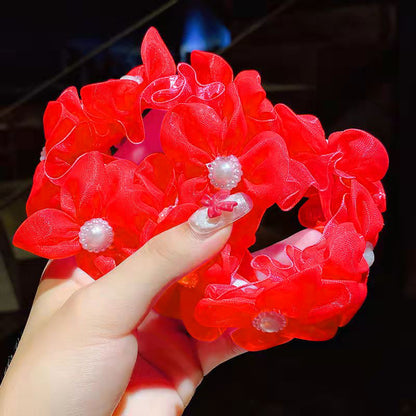 Kids Hair Accessory Cute Girl Hair Tie Flower Headband Elastic Band