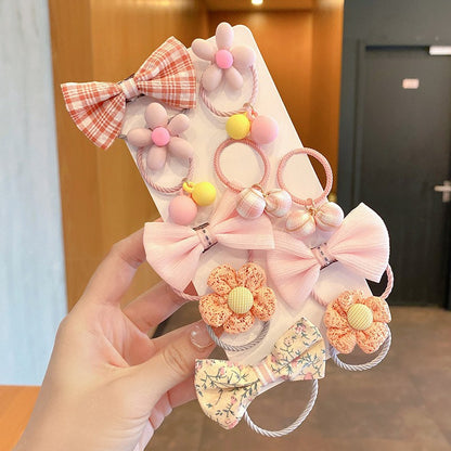 Kids Elastic Band Hair Tie Fabric Flower Bow Gentle on Hair Cute Hair Tie Head Accessory