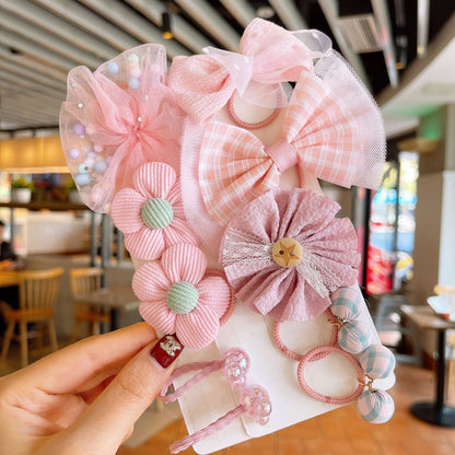 Kids Elastic Band Hair Tie Fabric Flower Bow Gentle on Hair Cute Hair Tie Head Accessory