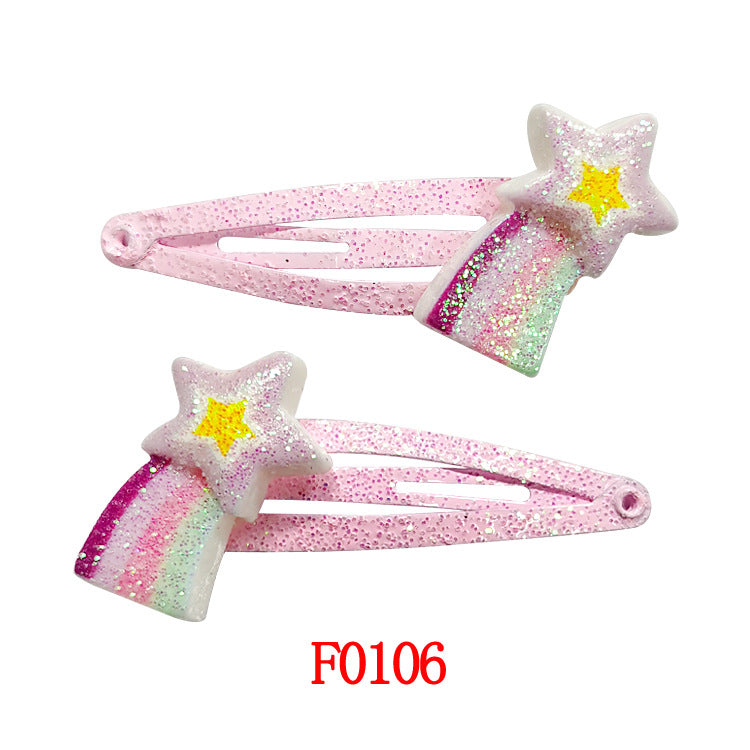 Kids Hair Accessory Cute Cartoon Flyaway Hair Clip Gentle on Hair BB Side Clip