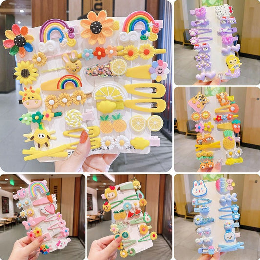 Kids Hair Clip Cartoon Hair Accessory Set Cute Hairpin Handmade Head Accessory