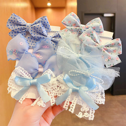 Kids Elastic Band Hair Tie Cute Bow Gentle on Hair Hair Tie Headband Girl Head Accessory