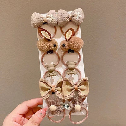 Kids Elastic Band Hair Tie Cute Bow Gentle on Hair Hair Tie Headband Girl Head Accessory