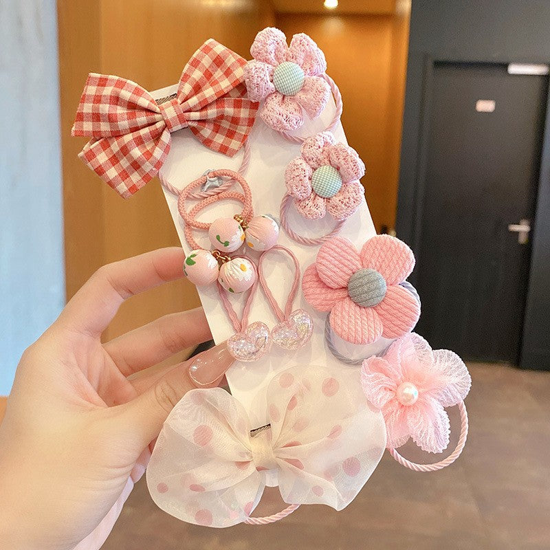 Kids Elastic Band Hair Tie Fabric Flower Bow Gentle on Hair Cute Hair Tie Head Accessory
