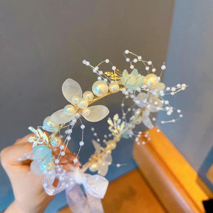 Kids Hair Accessory Girl Flower Pearl Head Accessory