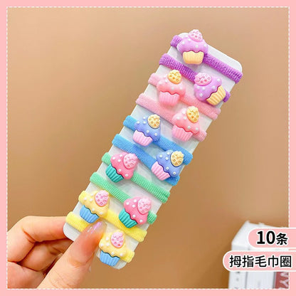 Kids Hair Tie Cute Hair Tie High Elasticity Gentle on Hair Elastic Band Towel Ring Hair Tie Kids