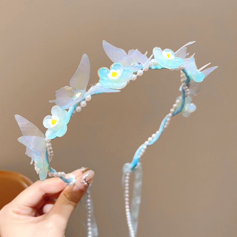 Kids Hair Accessory Girl Flower Pearl Head Accessory