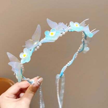 Kids Hair Accessory Girl Flower Pearl Head Accessory