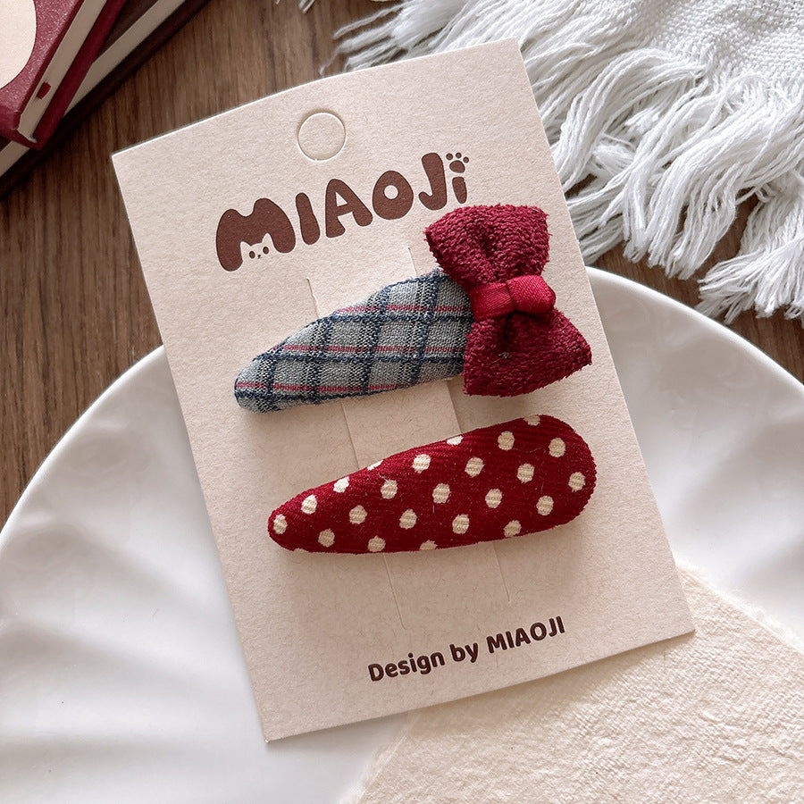 Kids Fabric Hairpin Bow Hair Clip Hair Accessory