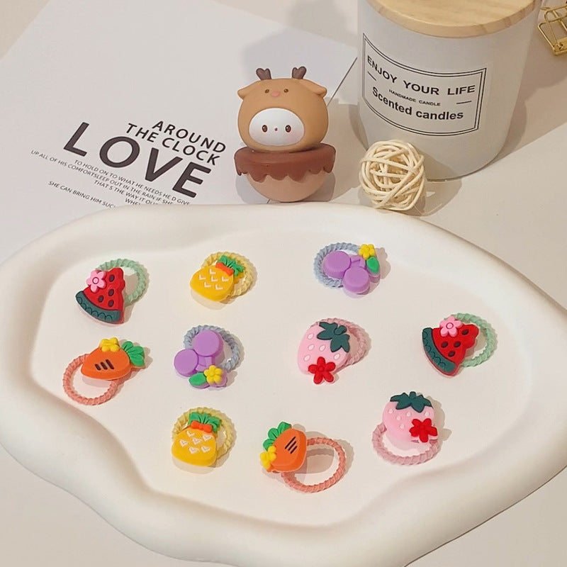 Kids Hair Tie Cute Hair Tie High Elasticity Gentle on Hair Elastic Band Towel Ring Hair Tie Kids