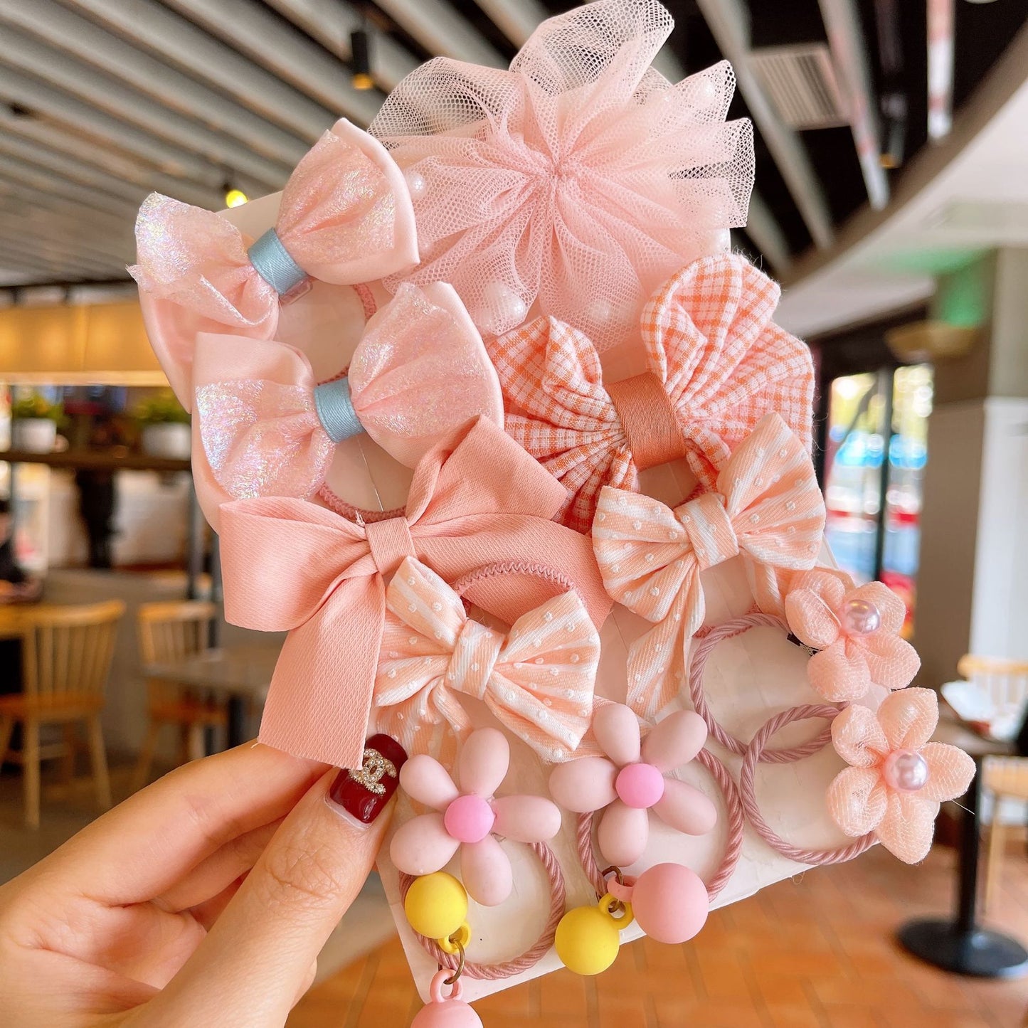 Kids Elastic Band Hair Tie Fabric Flower Bow Gentle on Hair Cute Hair Tie Head Accessory