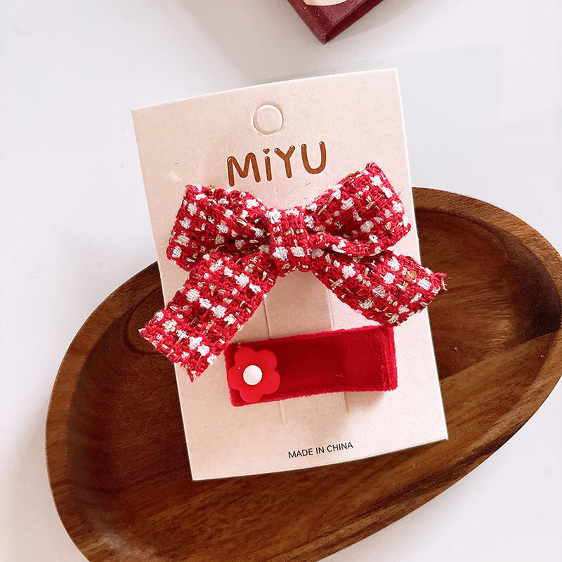 Kids Fabric Hairpin Bow Hair Clip Hair Accessory