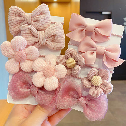 Kids Elastic Band Hair Tie Cute Bow Gentle on Hair Hair Tie Headband Girl Head Accessory