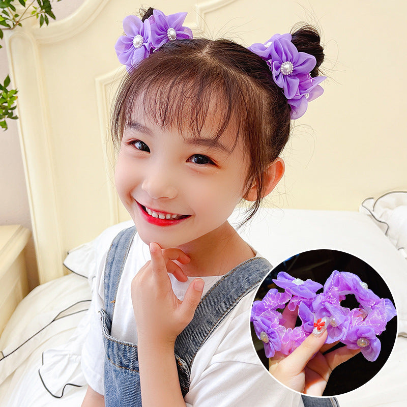 Kids Hair Accessory Cute Girl Hair Tie Flower Headband Elastic Band