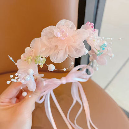 Kids Hair Accessory Girl Flower Pearl Head Accessory