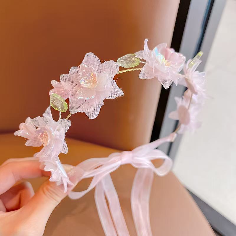 Kids Hair Accessory Girl Flower Pearl Head Accessory