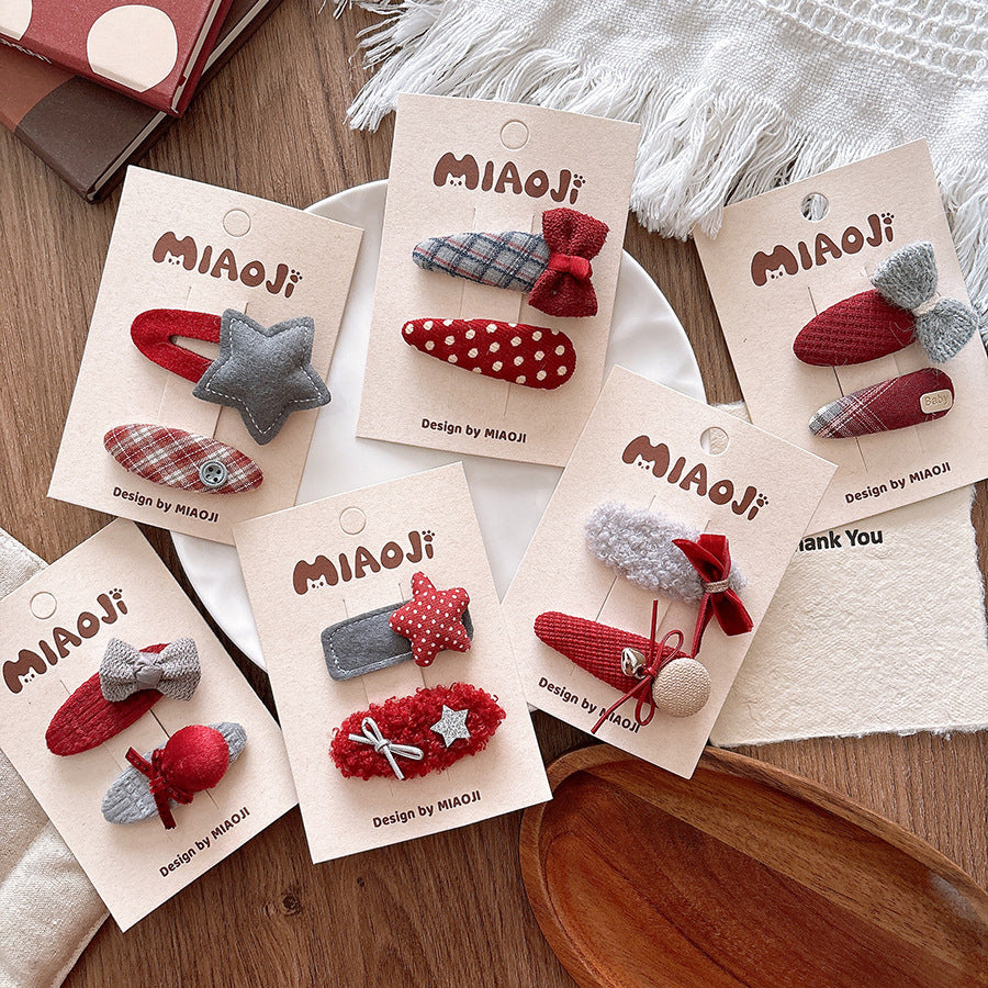 Kids Fabric Hairpin Bow Hair Clip Hair Accessory