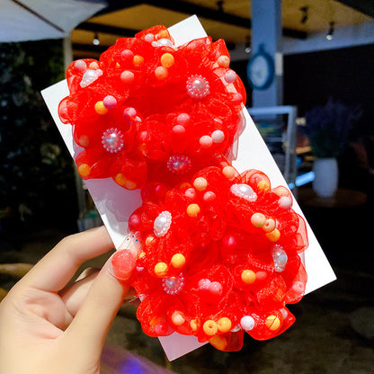 Kids Hair Accessory Cute Girl Hair Tie Flower Headband Elastic Band