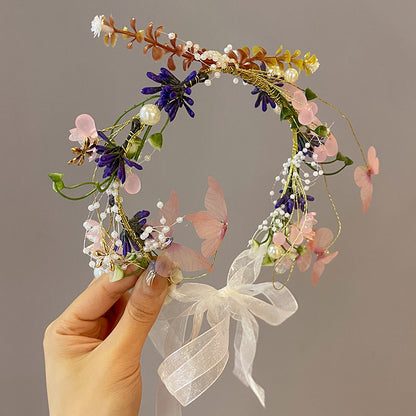 Kids Hair Accessory Girl Flower Pearl Head Accessory