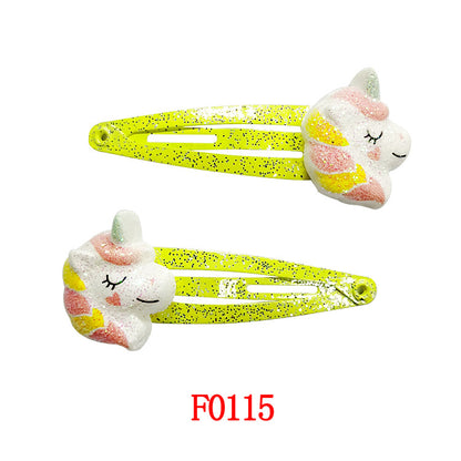 Kids Hair Accessory Cute Cartoon Flyaway Hair Clip Gentle on Hair BB Side Clip