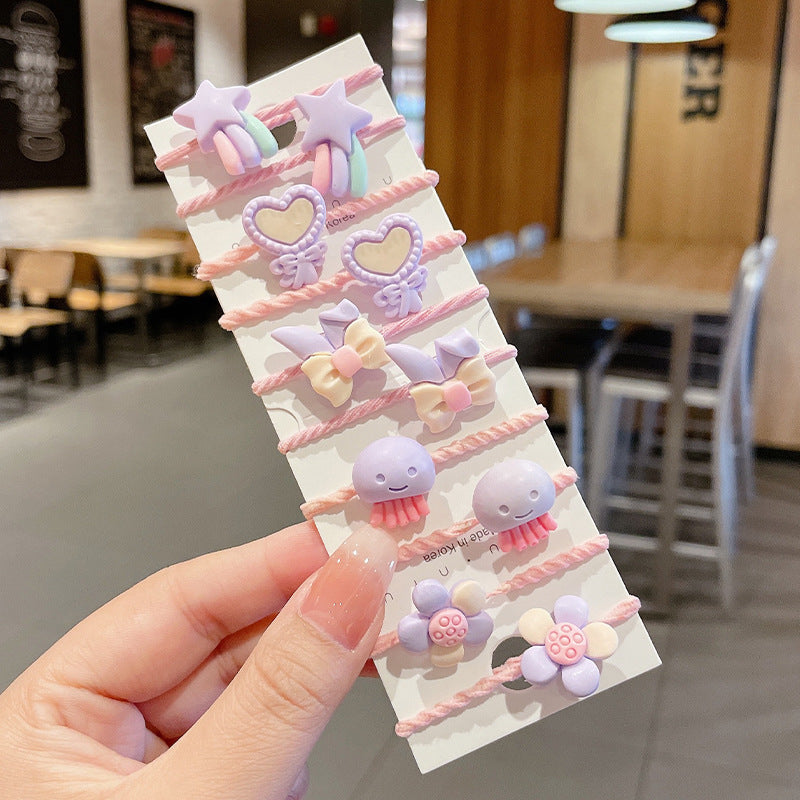 Kids Elastic Band Cute Gentle on Hair Headband Elastic Band Hair Tie