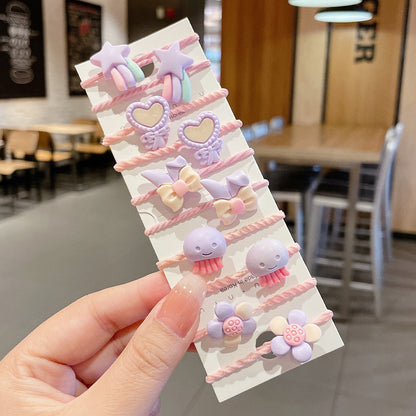 Kids Elastic Band Cute Gentle on Hair Headband Elastic Band Hair Tie