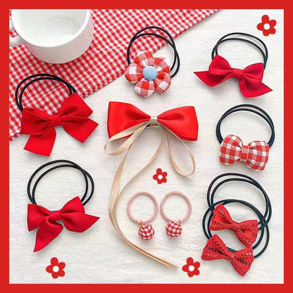 Kids Elastic Band Hair Tie Fabric Flower Bow Gentle on Hair Cute Hair Tie Head Accessory