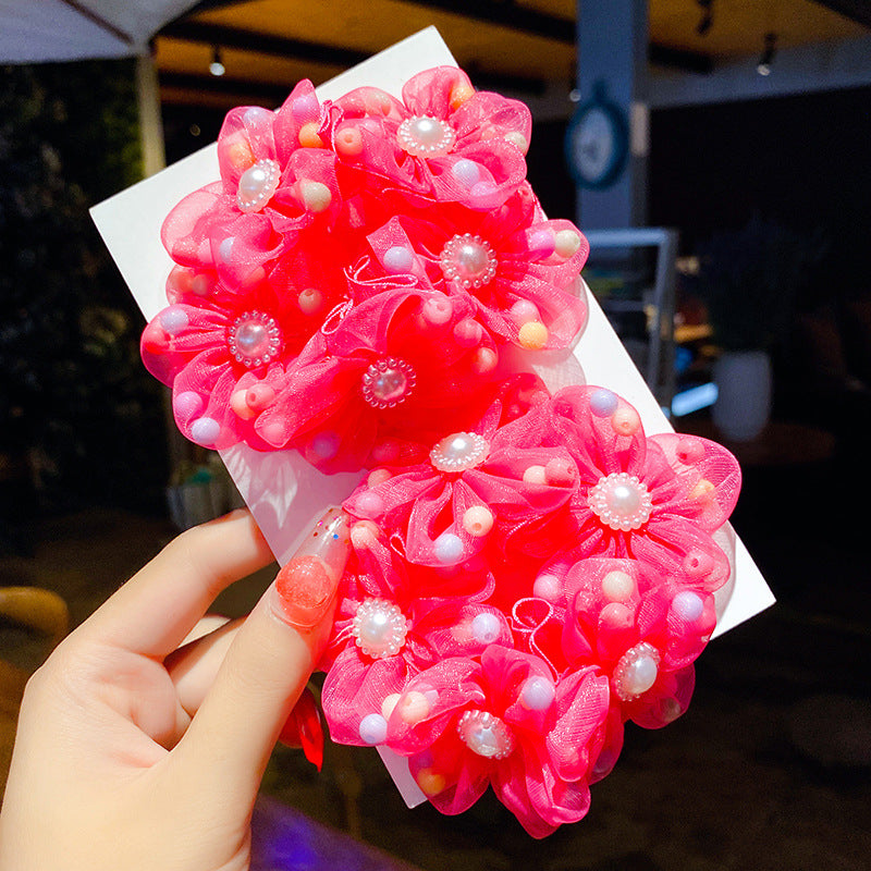 Kids Hair Accessory Cute Girl Hair Tie Flower Headband Elastic Band