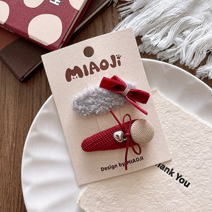 Kids Fabric Hairpin Bow Hair Clip Hair Accessory