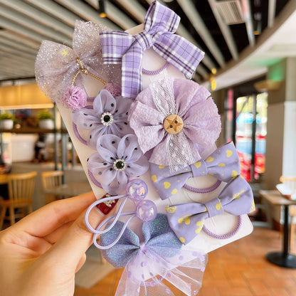 Kids Elastic Band Hair Tie Fabric Flower Bow Gentle on Hair Cute Hair Tie Head Accessory