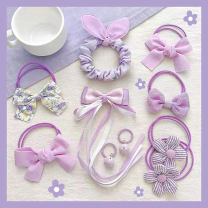 Kids Elastic Band Hair Tie Fabric Flower Bow Gentle on Hair Cute Hair Tie Head Accessory