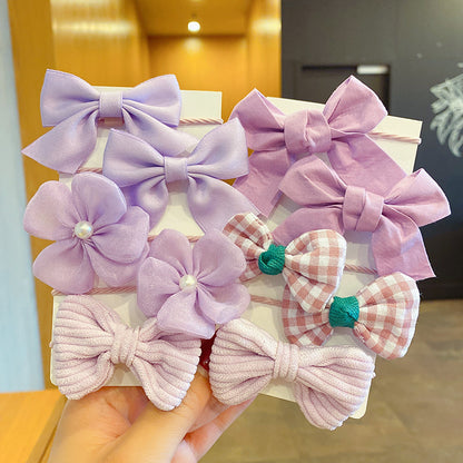 Kids Elastic Band Hair Tie Cute Bow Gentle on Hair Hair Tie Headband Girl Head Accessory