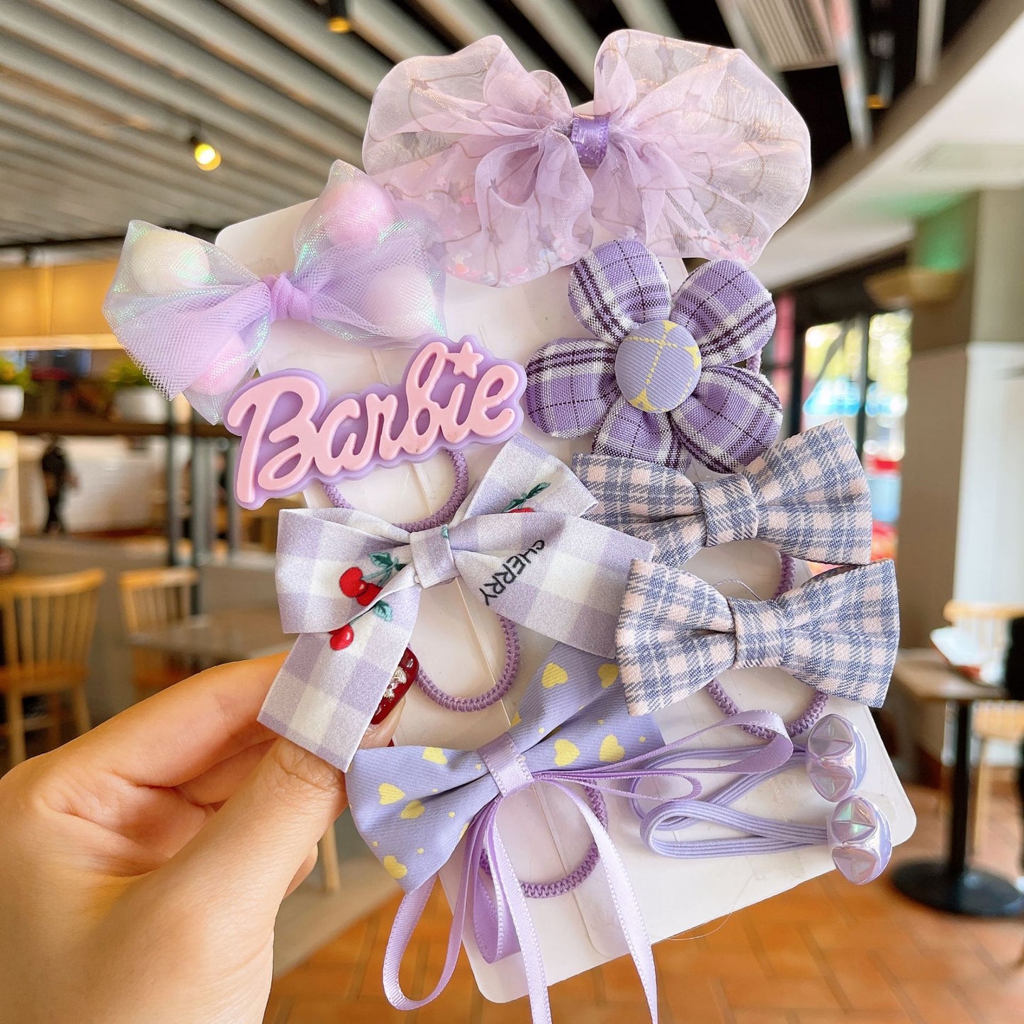 Kids Elastic Band Hair Tie Fabric Flower Bow Gentle on Hair Cute Hair Tie Head Accessory