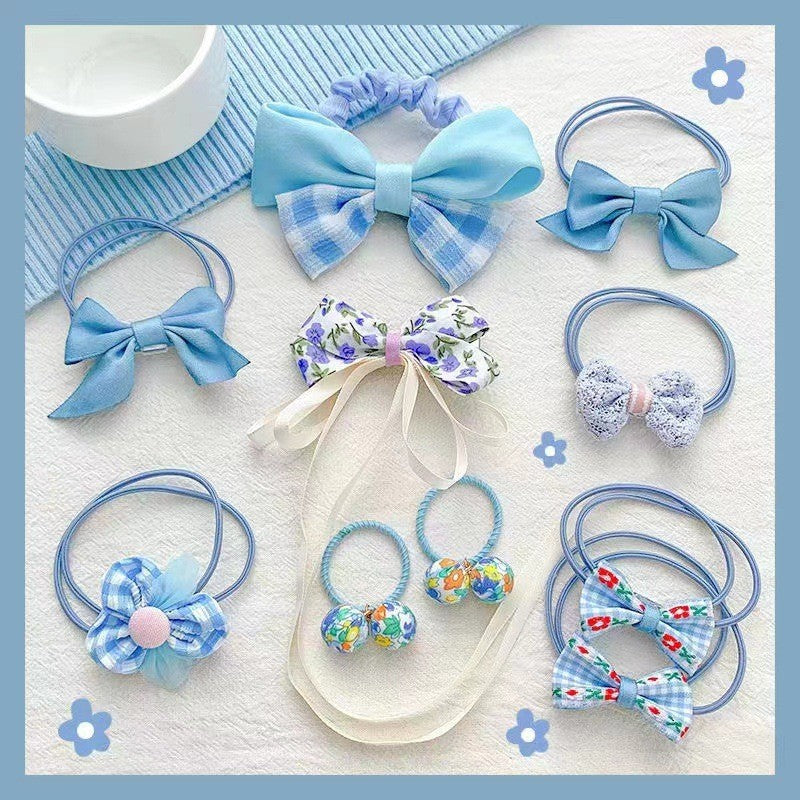 Kids Elastic Band Hair Tie Fabric Flower Bow Gentle on Hair Cute Hair Tie Head Accessory