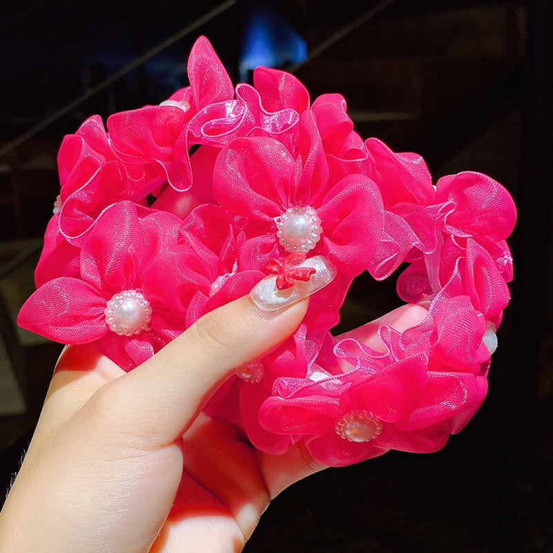 Kids Hair Accessory Cute Girl Hair Tie Flower Headband Elastic Band