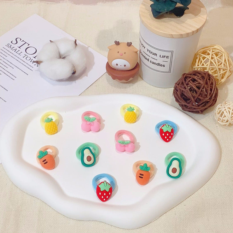 Kids Hair Tie Cute Hair Tie High Elasticity Gentle on Hair Elastic Band Towel Ring Hair Tie Kids
