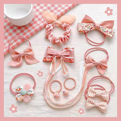 Kids Elastic Band Hair Tie Fabric Flower Bow Gentle on Hair Cute Hair Tie Head Accessory
