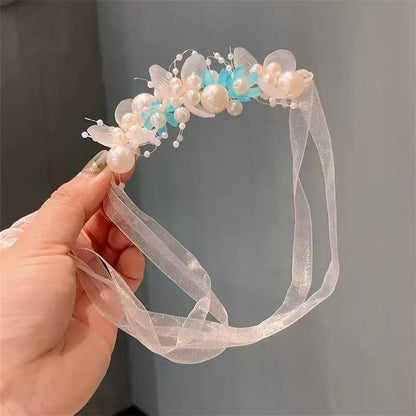 Kids Hair Accessory Girl Flower Pearl Head Accessory